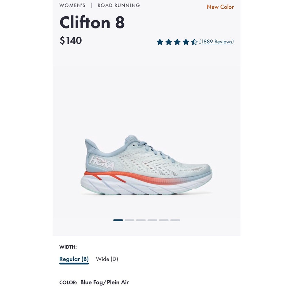 Hoka Clifton 8 blue fog 8B sneakers